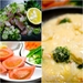 2009年6月8日　
筍とブロッコリーの吉野葛の卵あんかけ　生野菜の明太子ディップ　鯵のお刺身