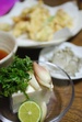 2009年8月3日　夏野菜の天ぷら　冷ややっこ　