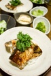 2009年8月28日　秋刀魚の蒲焼　筍と油揚げの卵とじ　ブロッコリーの辛子和え　胡瓜と貝割れサラダ