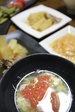 2010年7月5日　トマトと卵とじスープ　帆立のタルタル　枝豆　じゃが芋の煮物