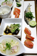 2010年8月25日　鮎の塩焼き　なすとオクラの揚げ物（ポン酢）冬瓜と油揚げとベーコンの和風味スープ　豆ごはん