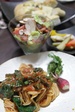 2012年2月28日　ほうれんそうパスタ　サラダ　フォカッチャ