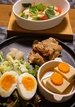 2018年5月31日　豚肉生姜焼き　ポテトサラダ　高野豆腐の煮物　トマトのグラタン